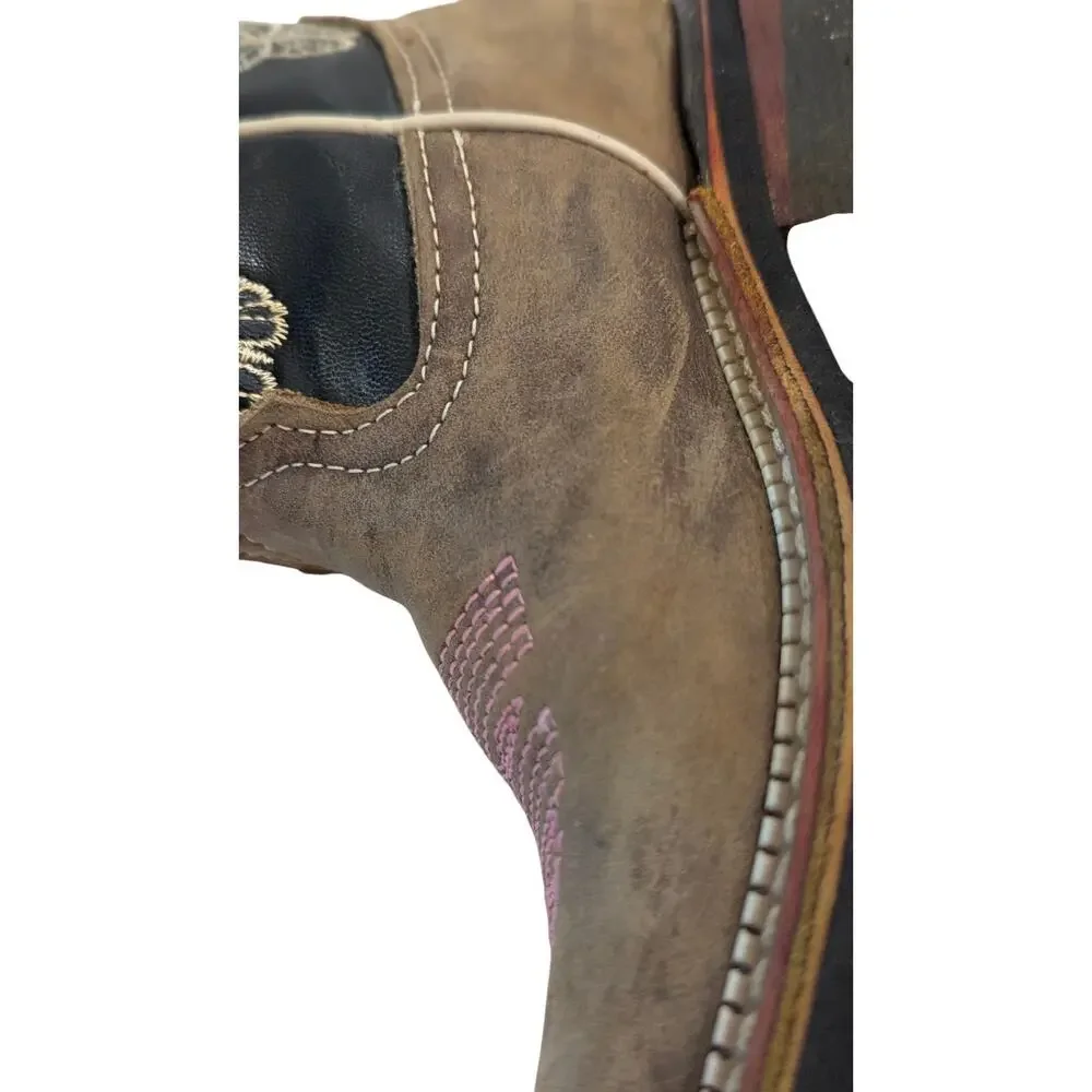 Girls Maury Cheyenne Western Cowboy Boots Size 20 MX US 13 Kids Pink Flower